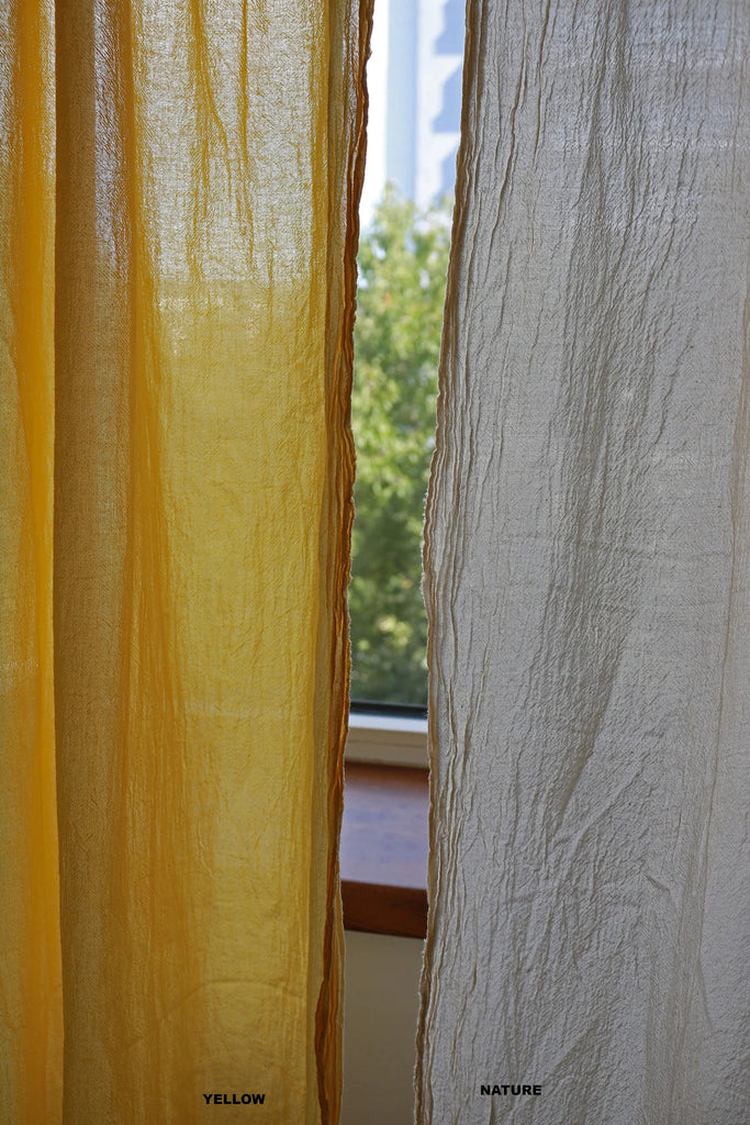 Boiled Cotton Semi Sheer Curtains