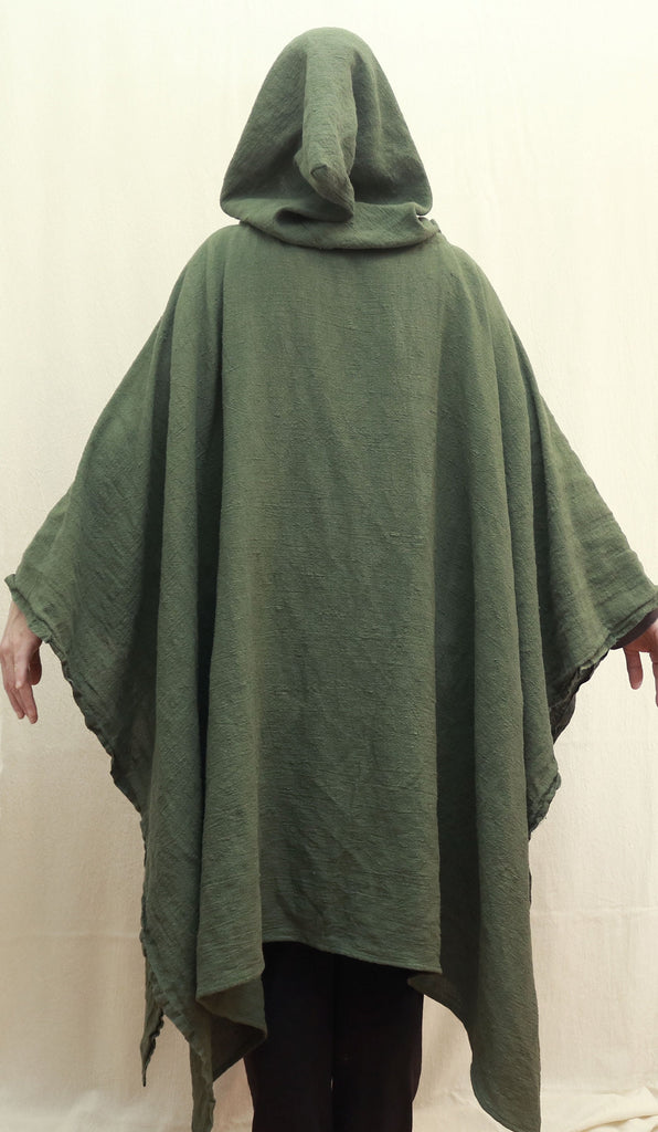 Hemp cape with hood/Poncho with hood/Medieval cloak/Hooded cloak/Hemp cape/Christmas gift/Hemp jacket/Long Poncho/Hippie Poncho